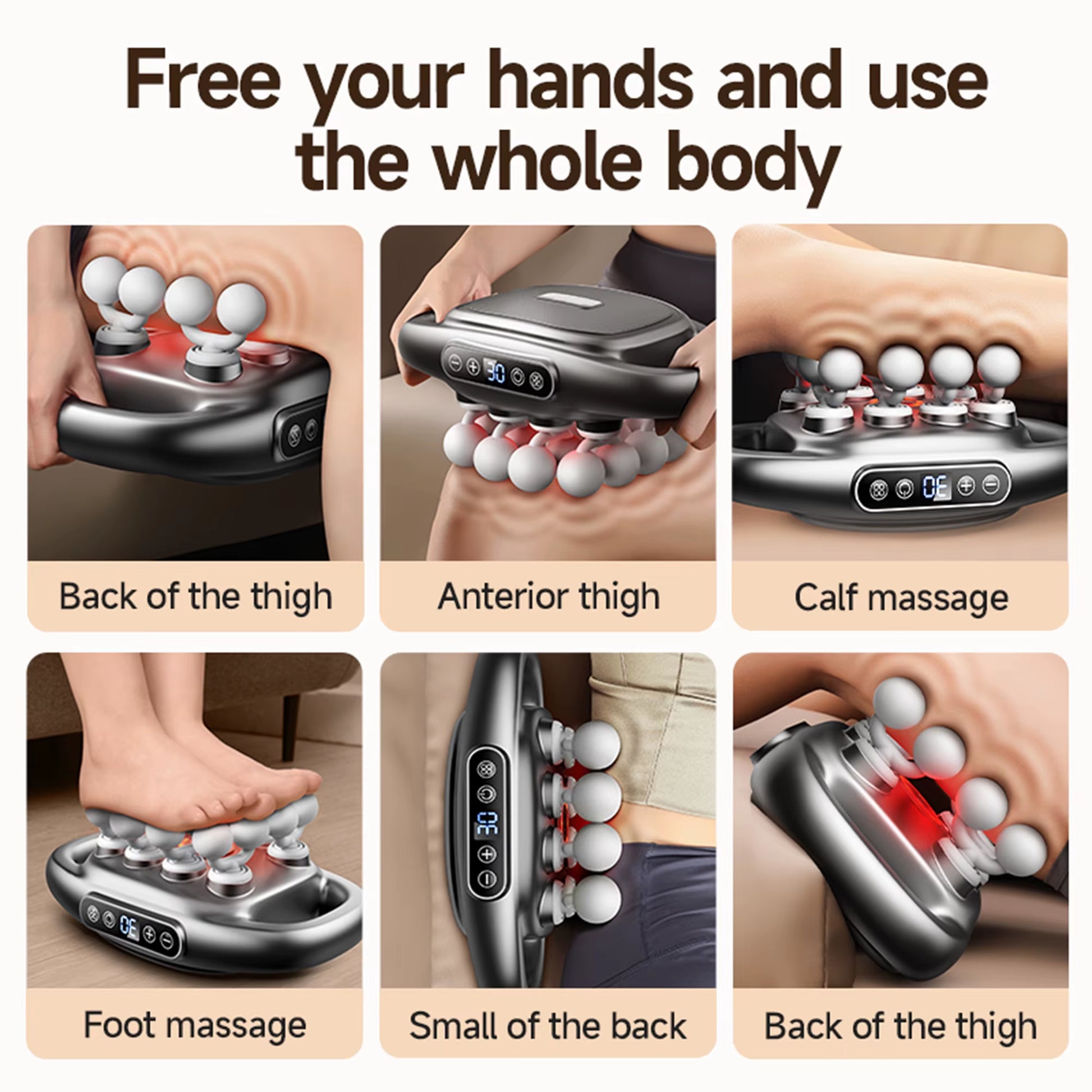 Experience Ultimate Muscle Relaxation with Our 16-Head Deep Tissue Electric Massager Gun Set for Back, Shoulders, Legs, and Feet